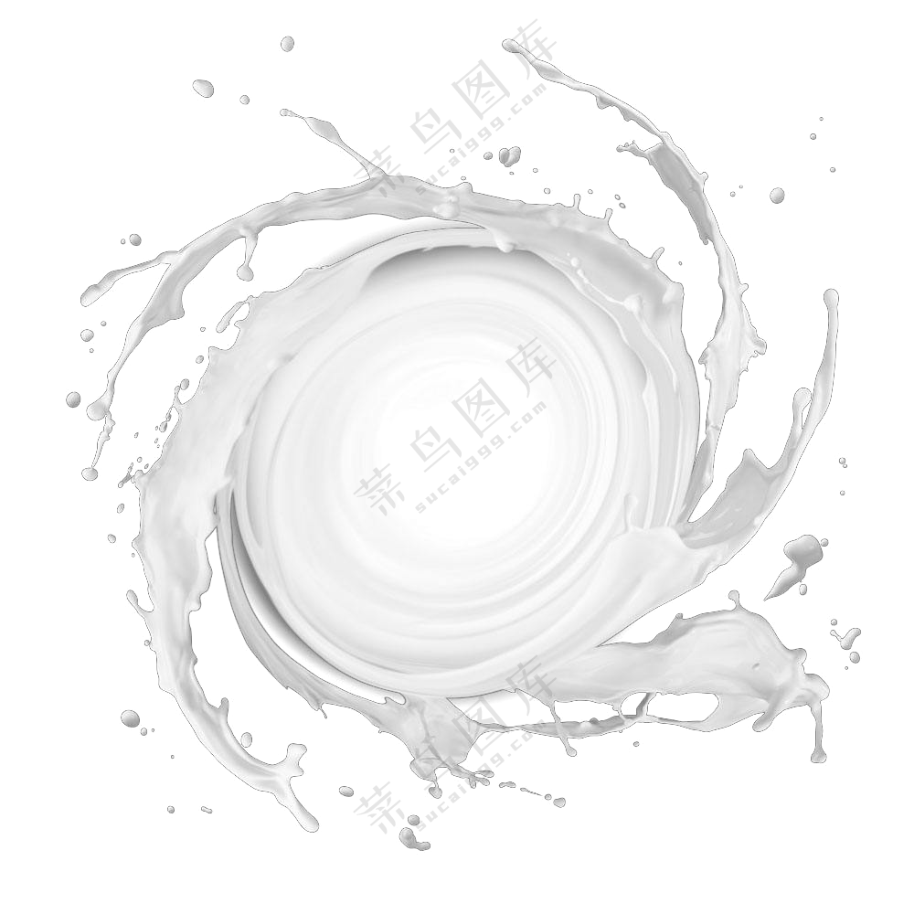 螺旋效果醇香牛奶奶花免抠图片素材