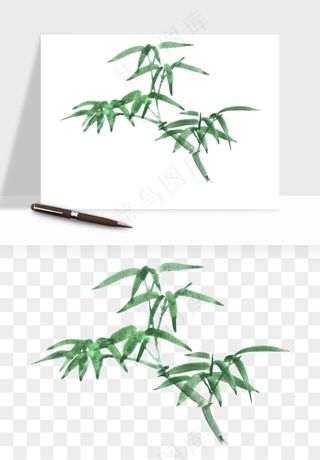 手绘竹子竹叶png免抠