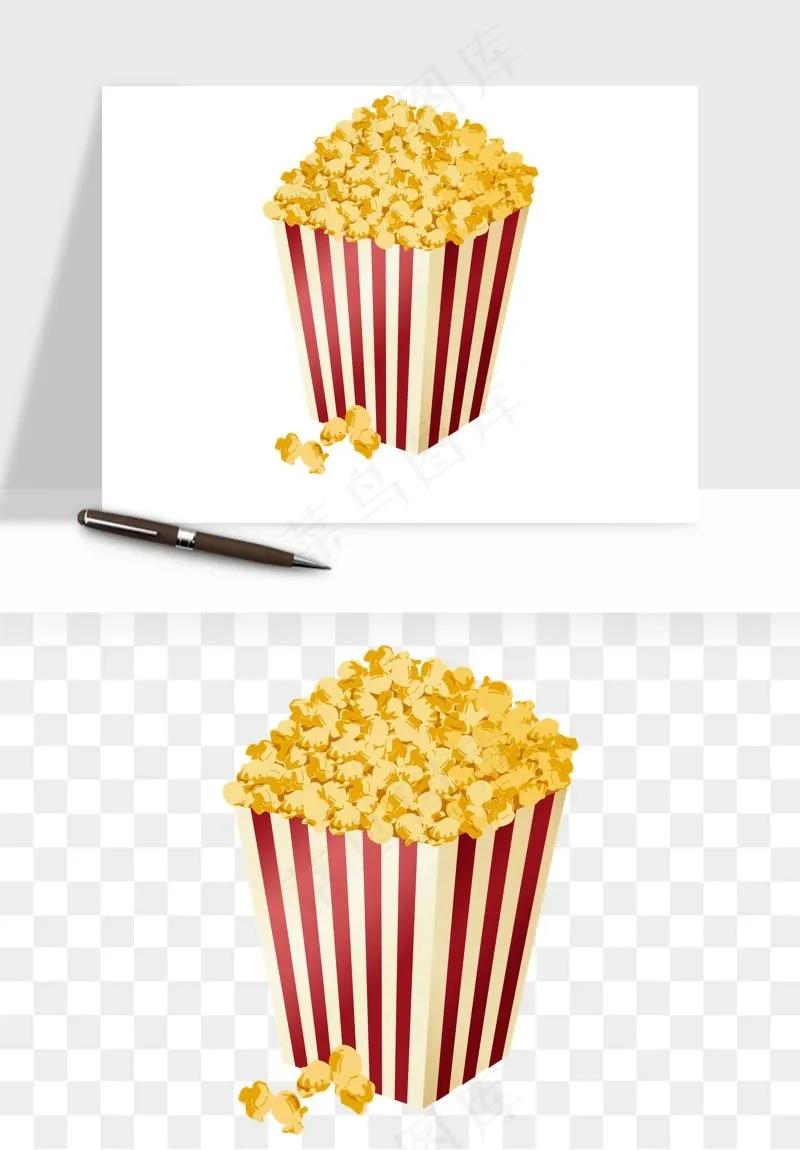 爆米花小吃png免抠