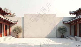 中式庭院背景墙   中国风