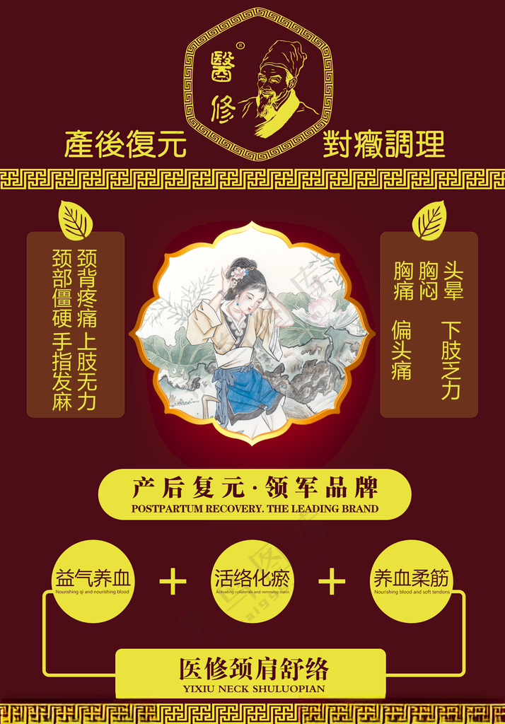 颈肩舒络肩颈保养挂画肩颈海报