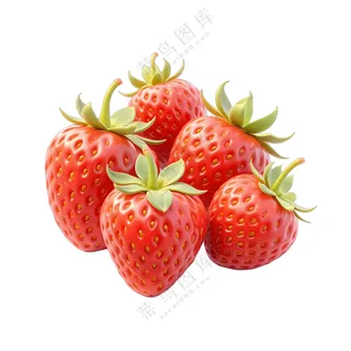 草莓的鲜艳红色