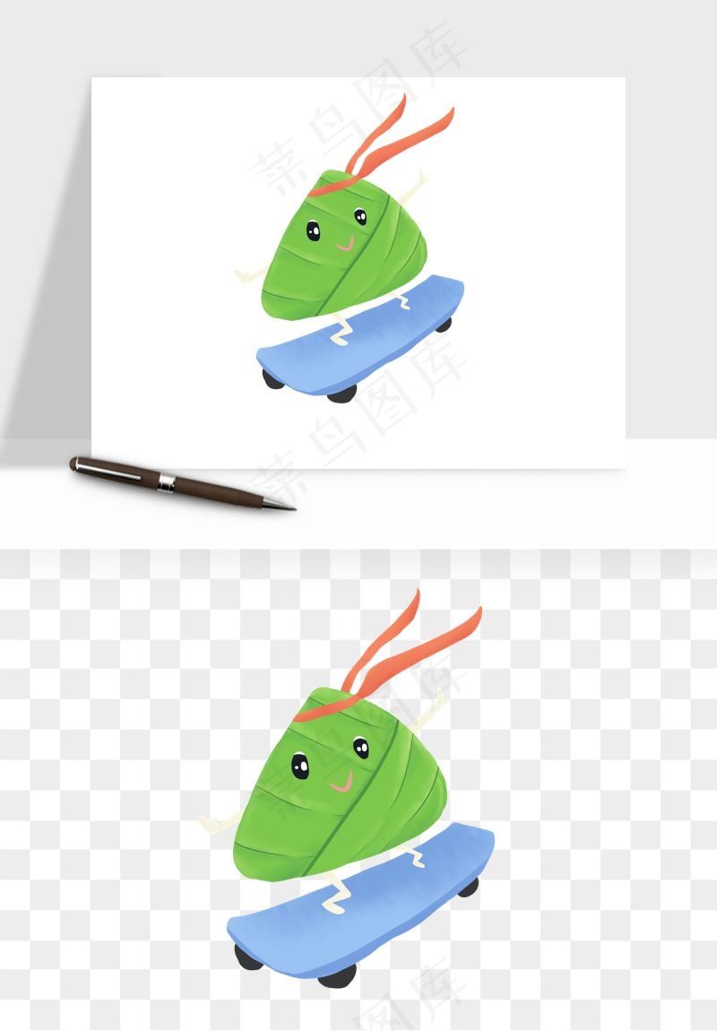 卡通表情粽子端午png免抠