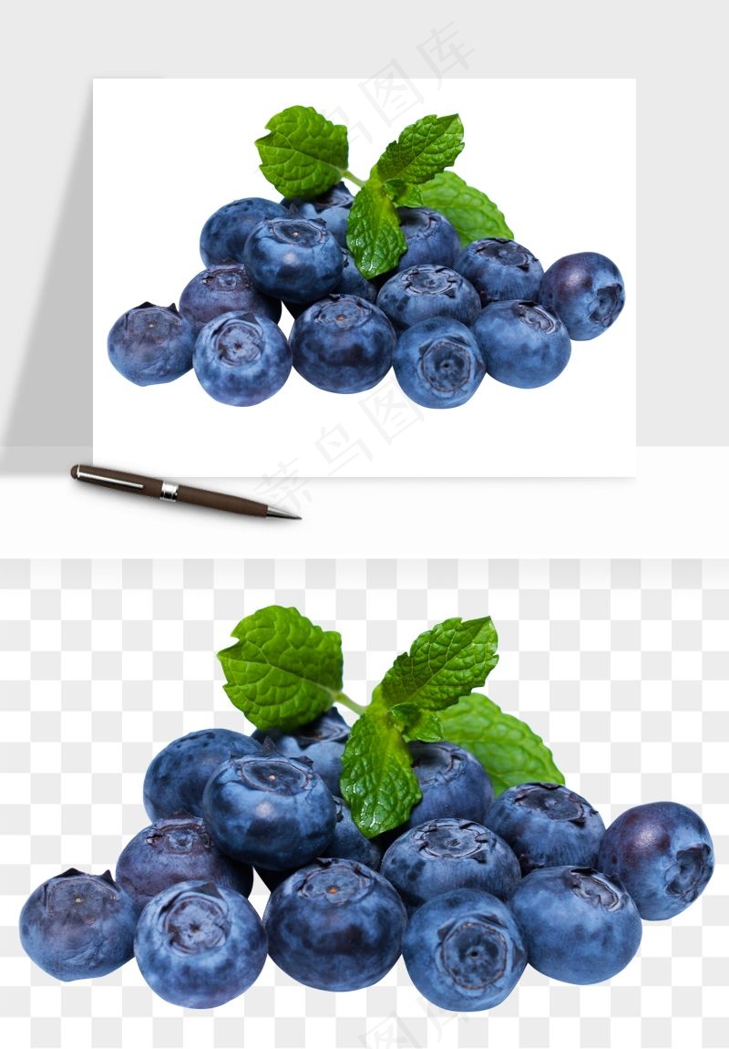 蓝莓水果png免抠