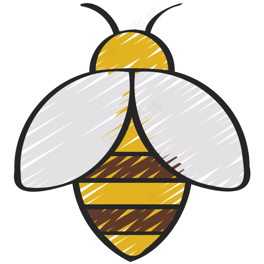 小蜜蜂 铅笔手绘图标 icon