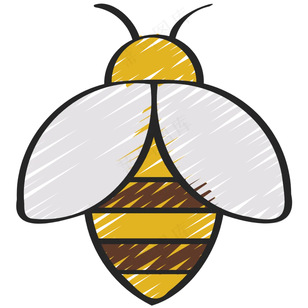 小蜜蜂 铅笔手绘图标 icon