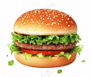 汉堡食物美食免抠