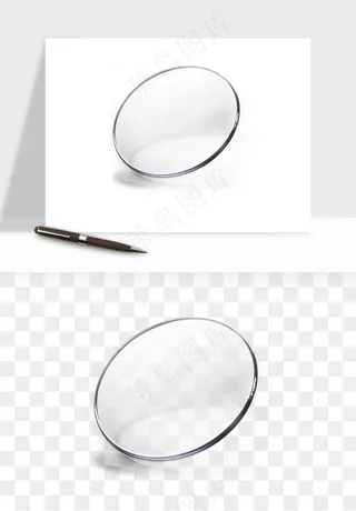 手绘放大镜镜片png免抠