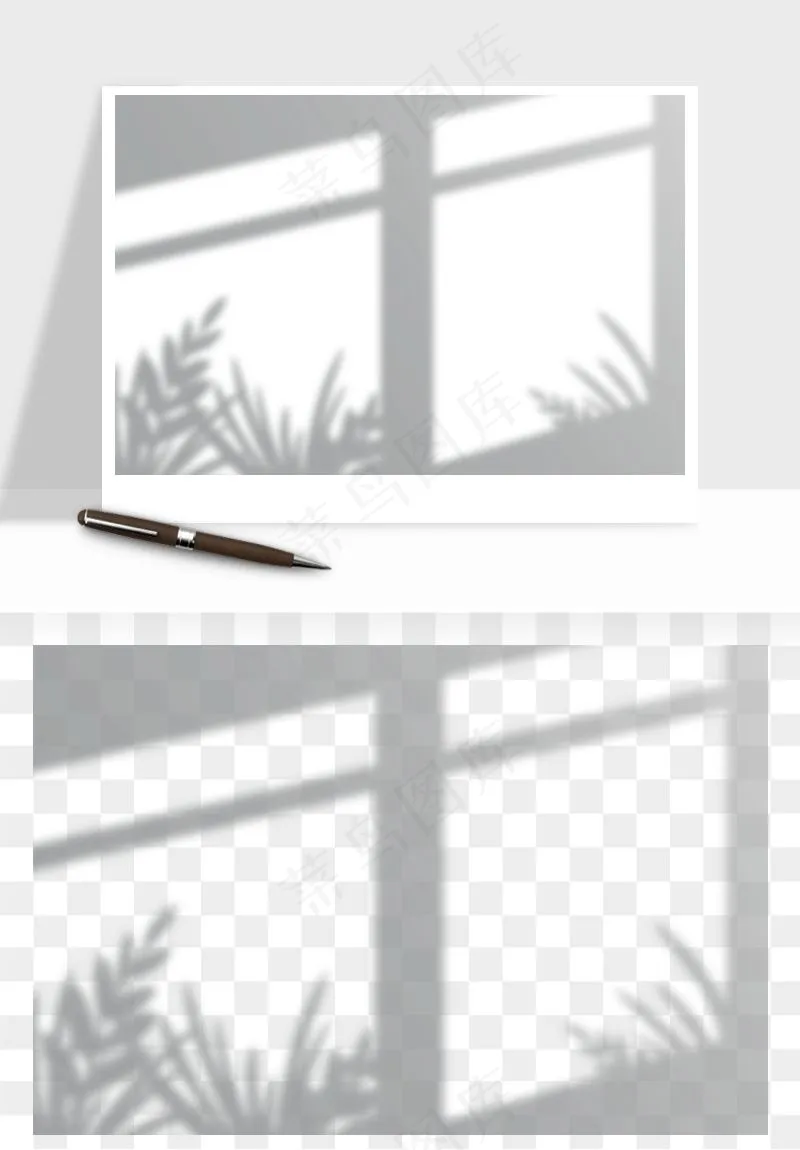 阴影植物窗户投影免抠元素