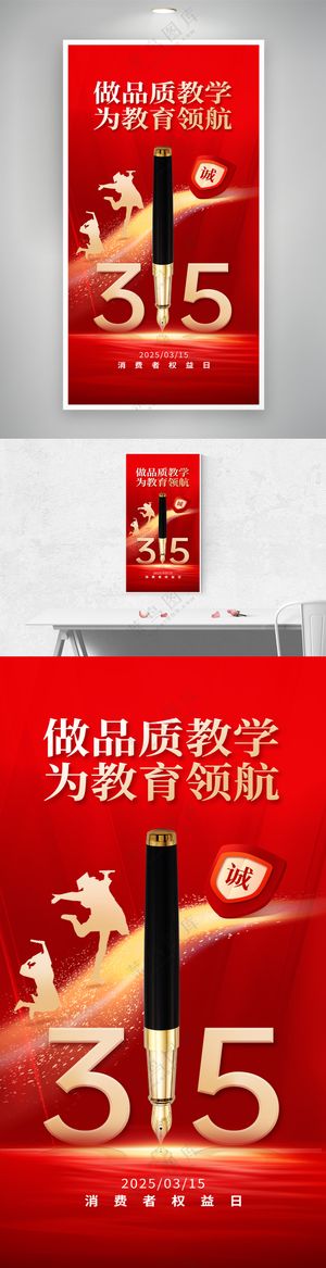 315消费者权益日教育机构借势海报