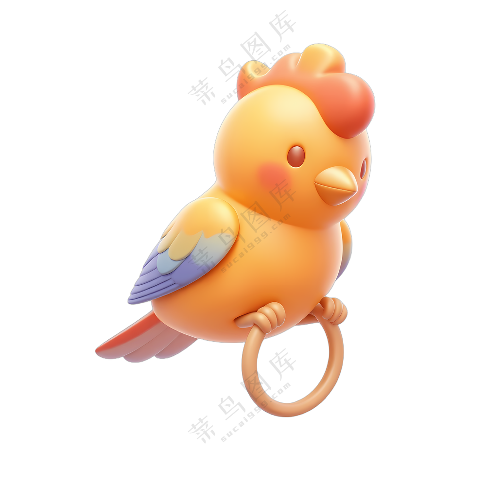 一只可爱的黄色小鸡