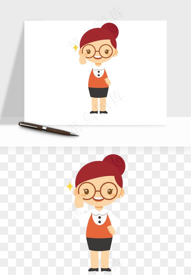 手绘教师讲课png免抠