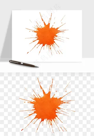 水彩泼墨涂鸦墨迹元素png免抠