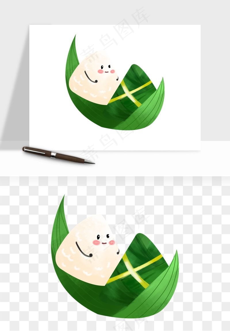 卡通表情粽子端午png免抠