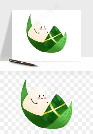 卡通表情粽子端午png免抠