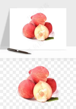 桃子油桃黄桃水果png免抠