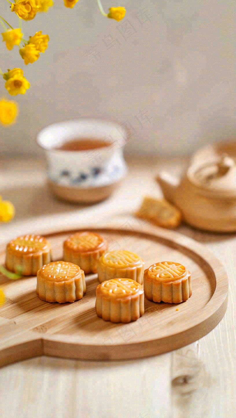 中秋节月饼摄影图