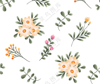 横向拼接效果花朵植物免抠图片素材