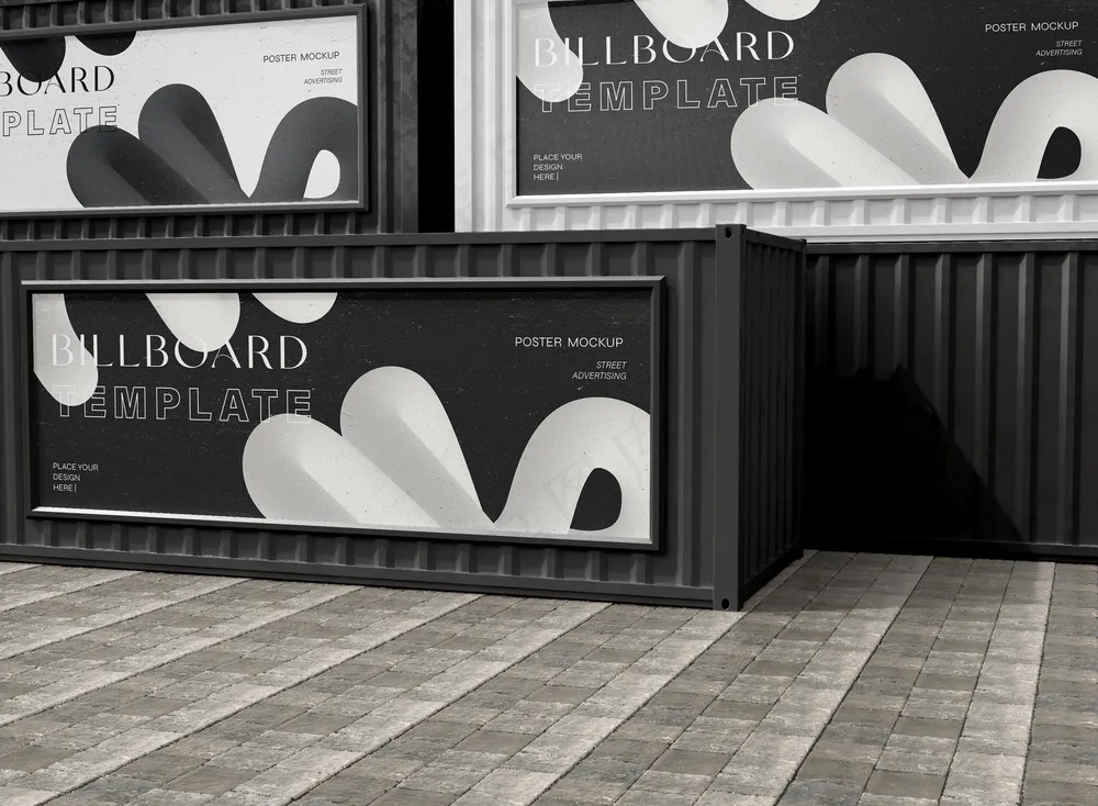 户外集装箱广告牌海报样机-13
