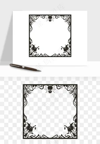 手绘万圣节边框png免抠