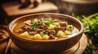 土豆牛肉牛腩美味美食摄影图