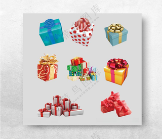 彩色礼物精美礼盒活动礼品盒