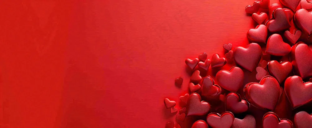 红色爱心浪漫情人节七夕立体爱心气球背景