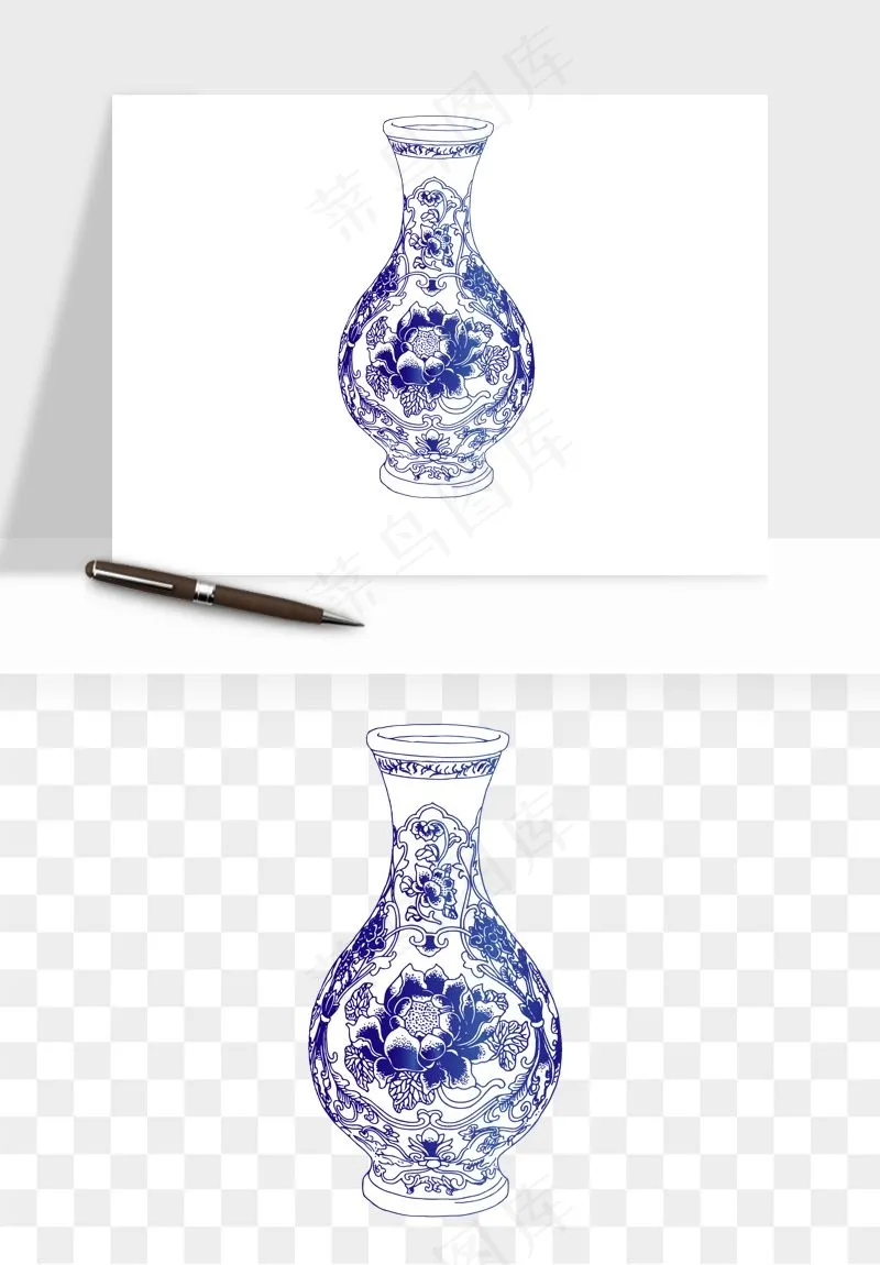 青花瓷陶瓷png免抠