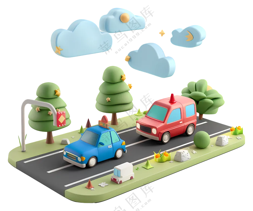 公路上的微型汽车