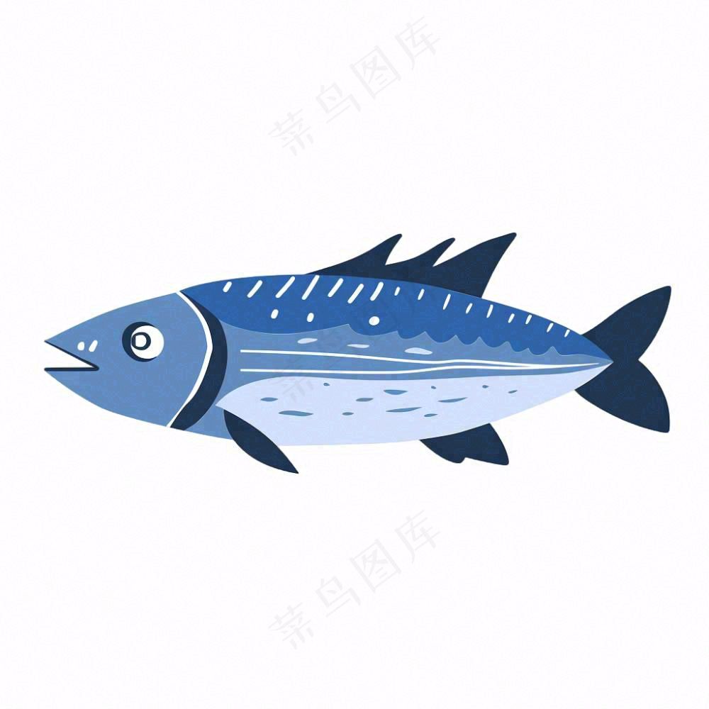 海洋鱼类海鲜卡通插画免抠