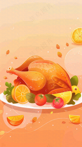 感恩节宣传插画海报背景