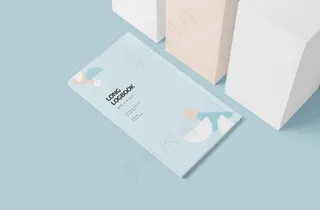 蓝色清新几何元素书籍样机-06