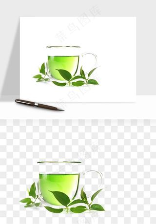 清新绿茶png免抠