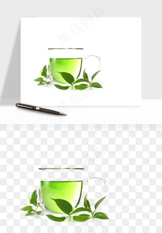 清新绿茶png免抠