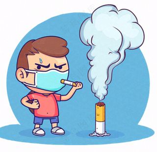 吸烟有害健康禁烟创意插画免抠