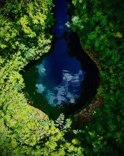 静谧蓝池:自然水彩风格摄影 静谧蓝池:自然水彩风格摄影