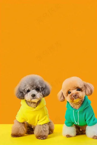 宠物美容院猫狗卡通插画背景