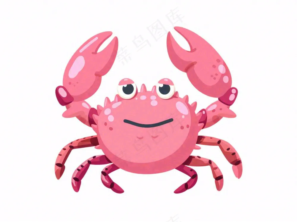螃蟹海洋动物卡通插画免抠