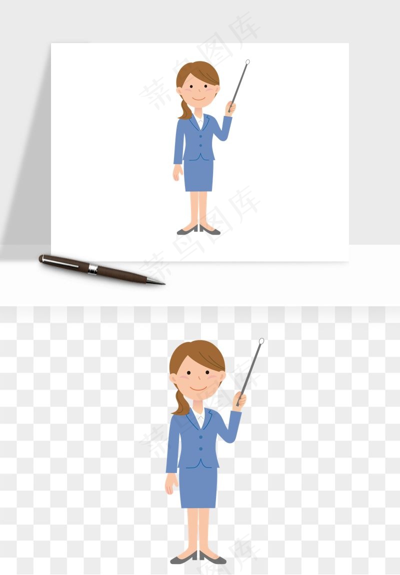 手绘教师讲课png免抠