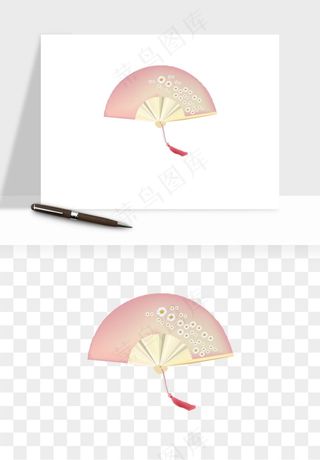 古风扇子元素png免抠