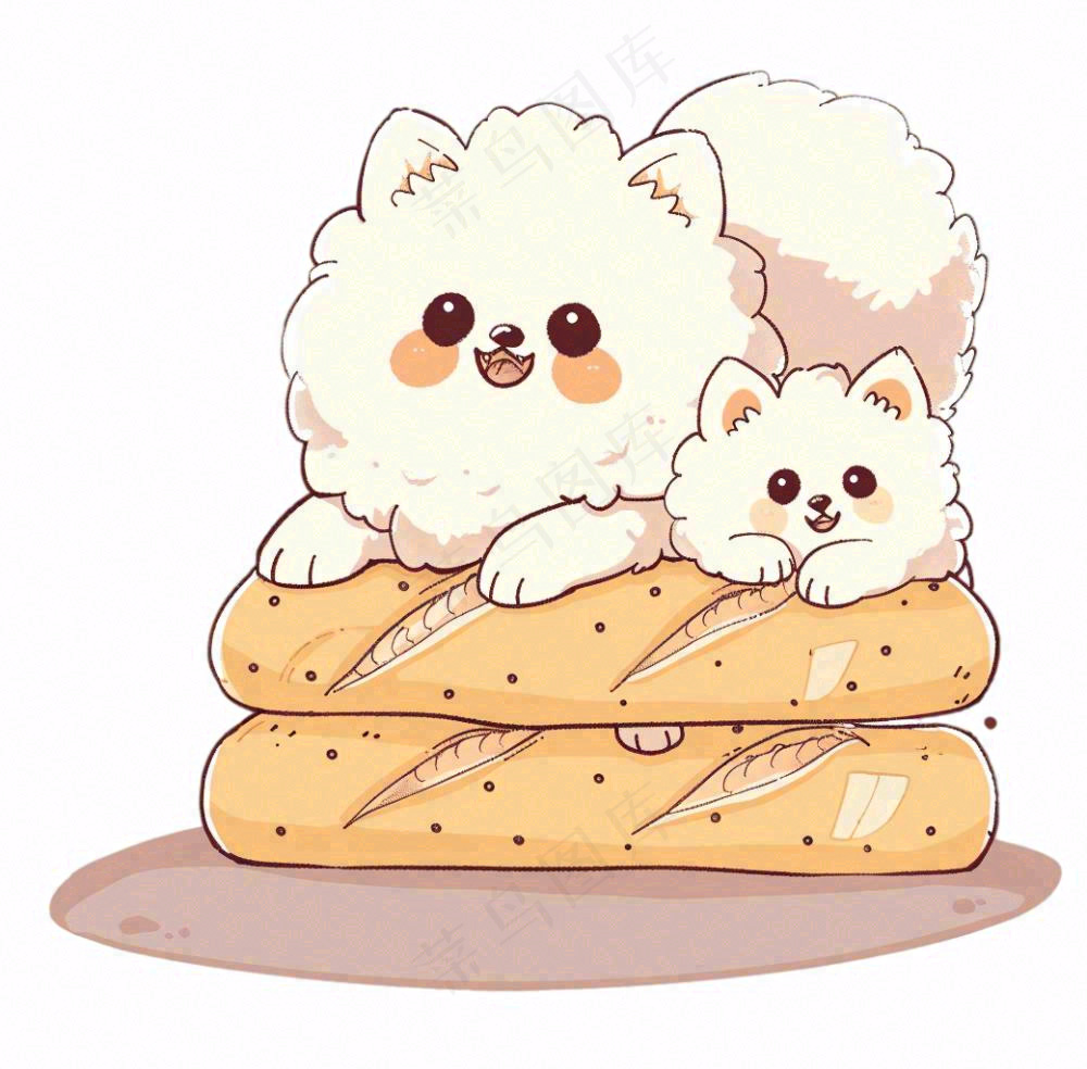 小狗宠物动物卡通插画免抠