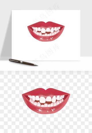 手绘牙齿矫正拔牙png免抠