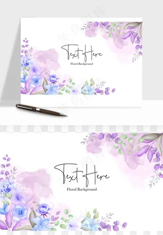 水彩花卉手绘矢量背景