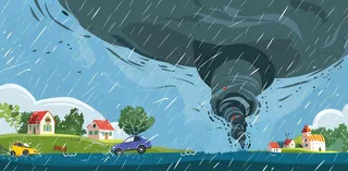 龙卷风自然灾害天气背景