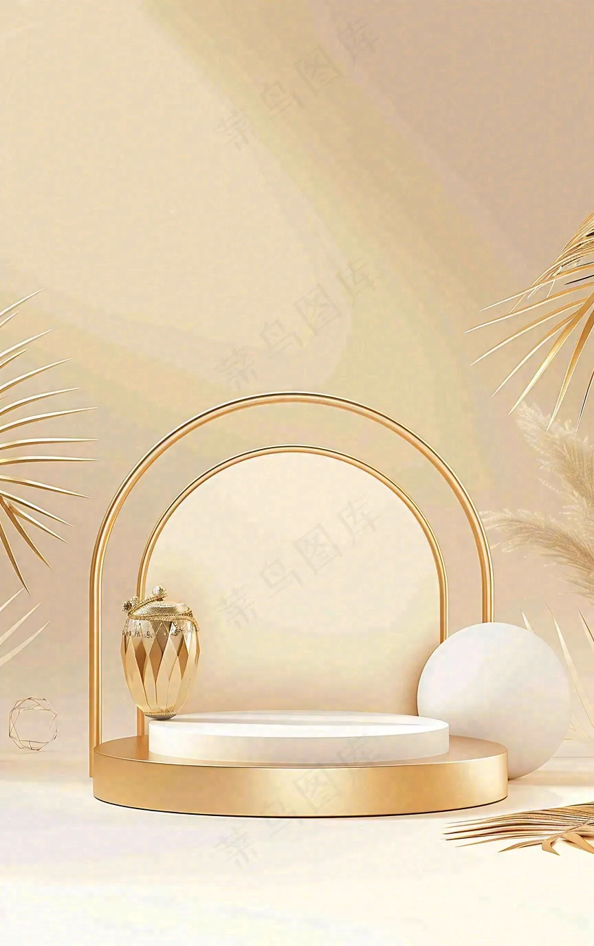 美妆护肤3d展台清新背景