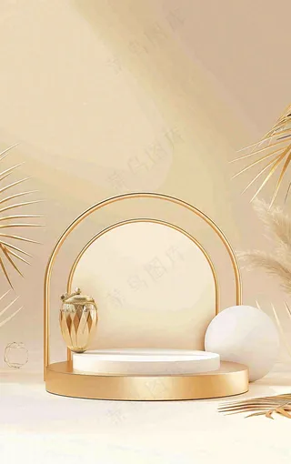 美妆护肤3d展台清新背景