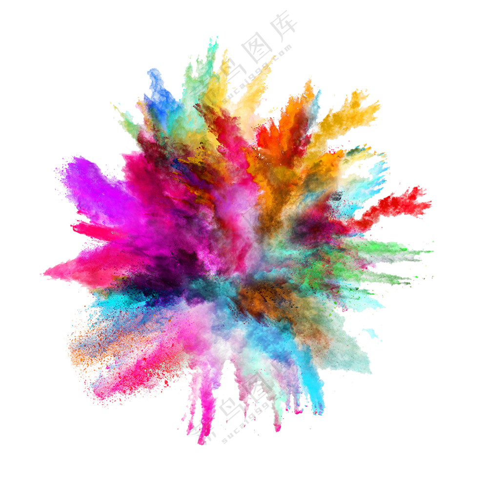 爆裂效果彩烟创意元素免抠图片素材