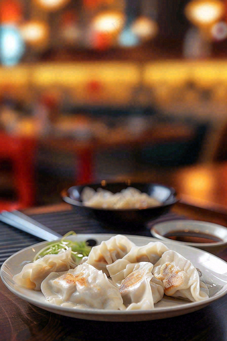 中餐美食饺子食物摄影图背景