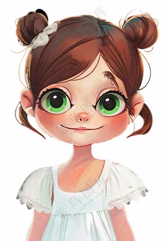 可爱的女孩儿童人物卡通插画免抠