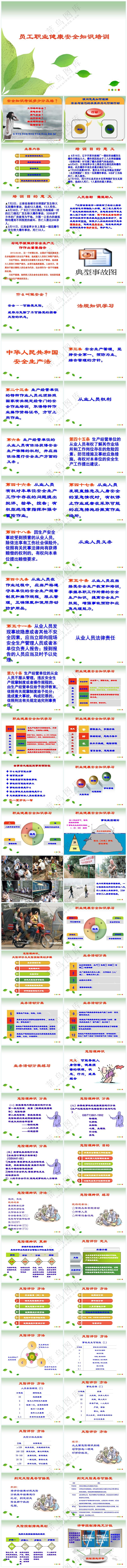 绿色职场风员工职业健康安全知识培训